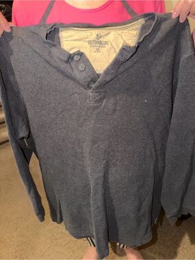 Outdoor Life Men’s Long-Sleeve Henley Shirt - Charcoal